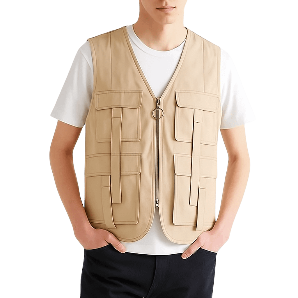 MOLDE DE COSTURA DIGITAL CHALECO TIPO CINEASTA 4 BOLSILLOS