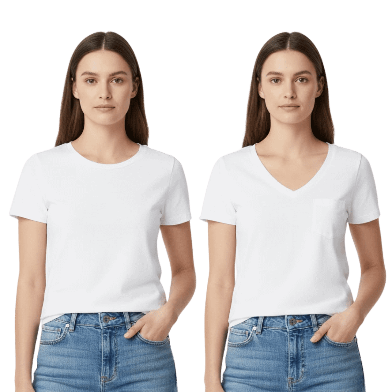 MOLDE DE COSTURA DIGITAL CAMISETA DAMA CUELLO REDONDO + V SLIM FIT