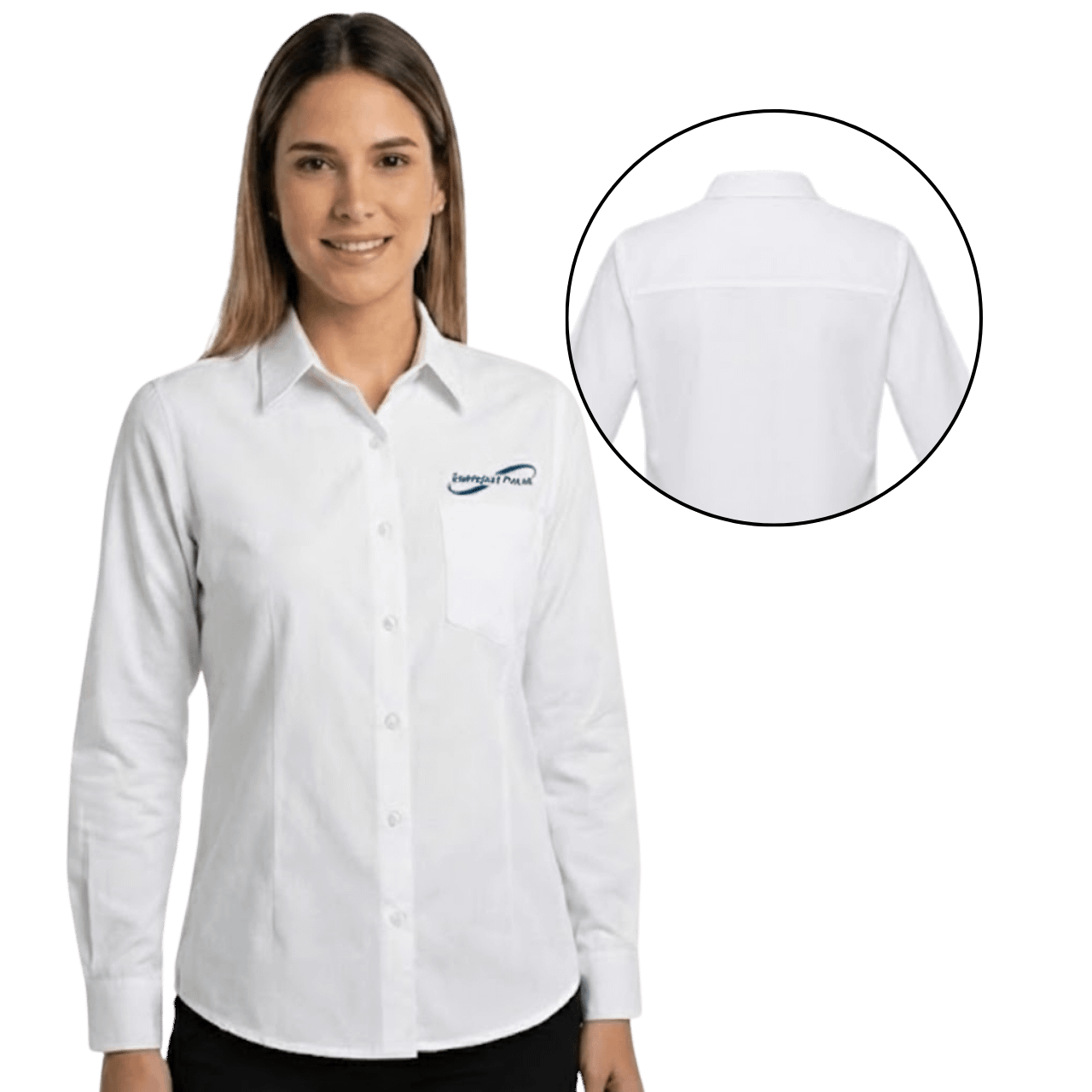 MOLDE CAMISA MUJER CON BOLSILLO MANGA LARGA PUBLICITARIA A0 A4