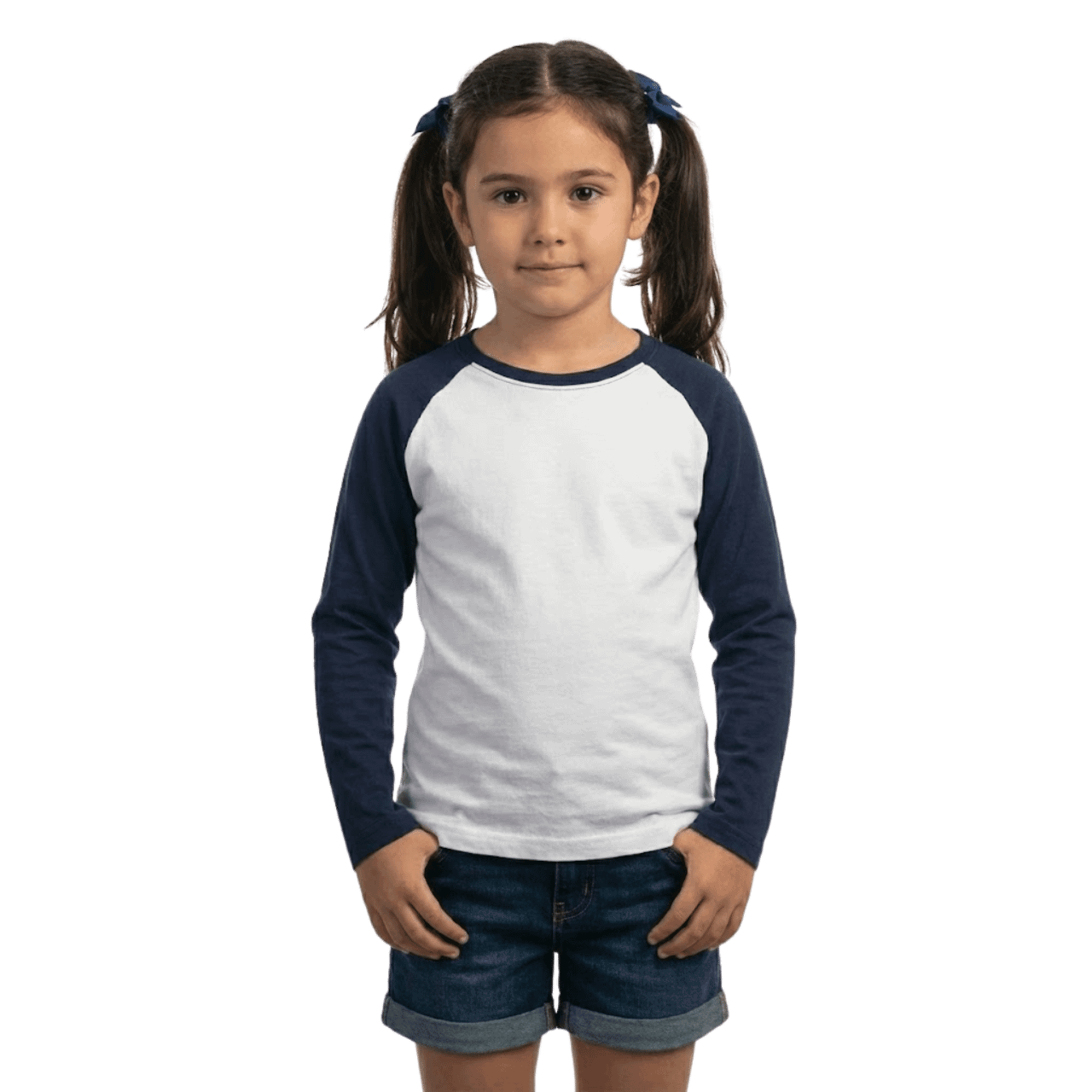 MOLDE RAGLAN NIÑA + MANGA LARGA CORTA + CUELLO V
