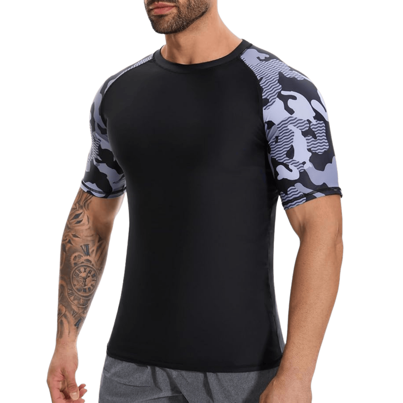 MOLDE RASHGUARD COMPRESION RAGLAN LYCRA CABALLERO