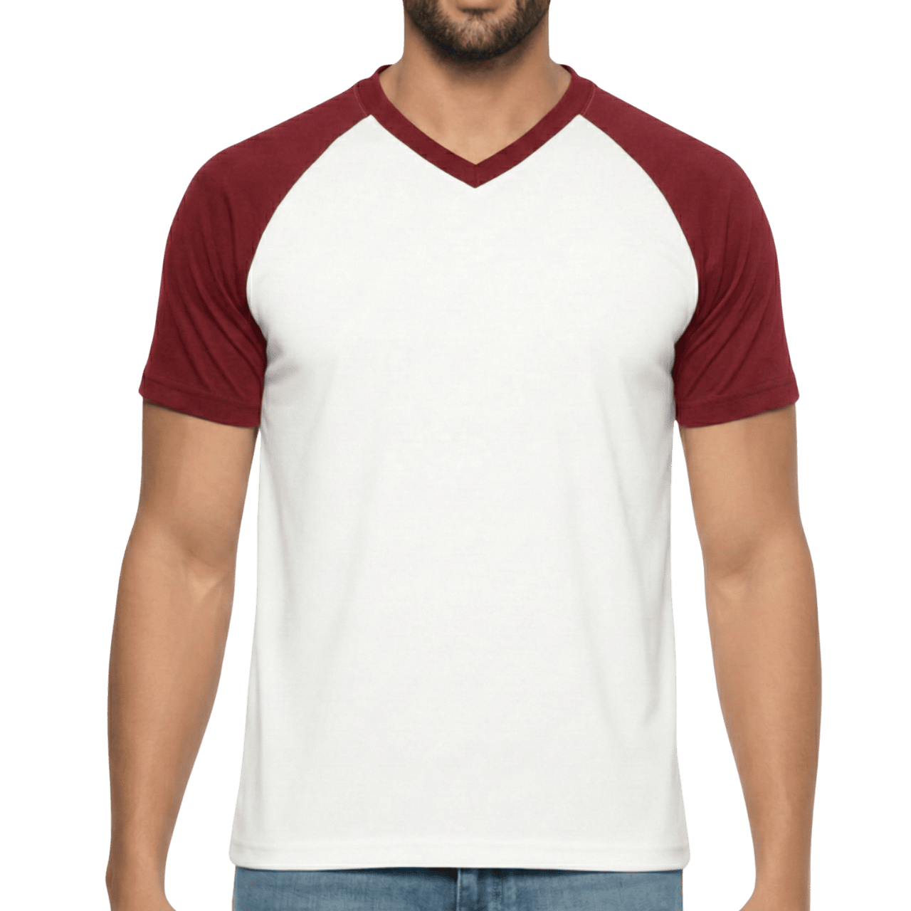 MOLDE CAMISA FRANELA PLAYERA CUELLO EN V RAGLAN CABALLERO