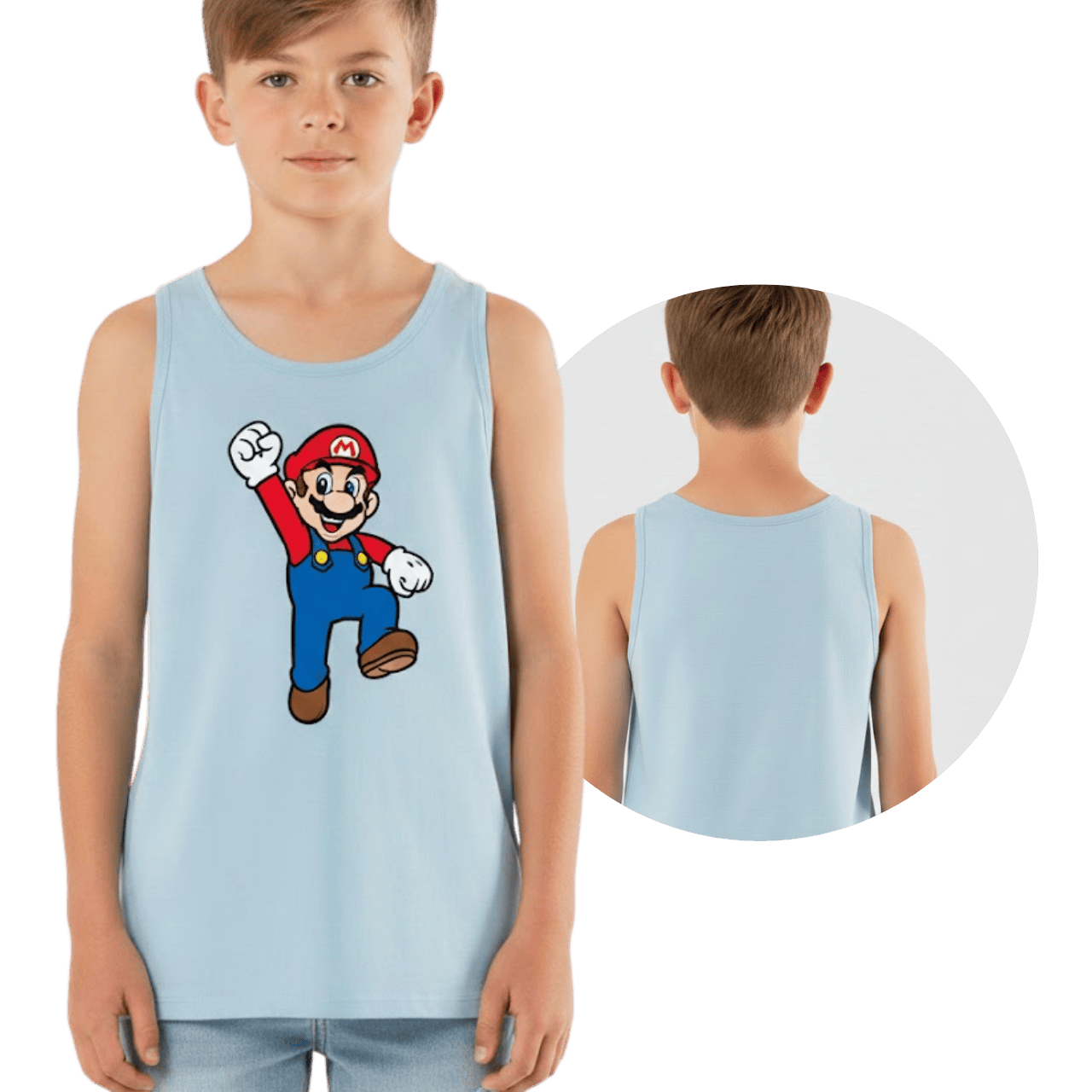 MOLDE DE COSTURA DIGITAL CAMISETA CASUAL SIN MANGAS NIÑO