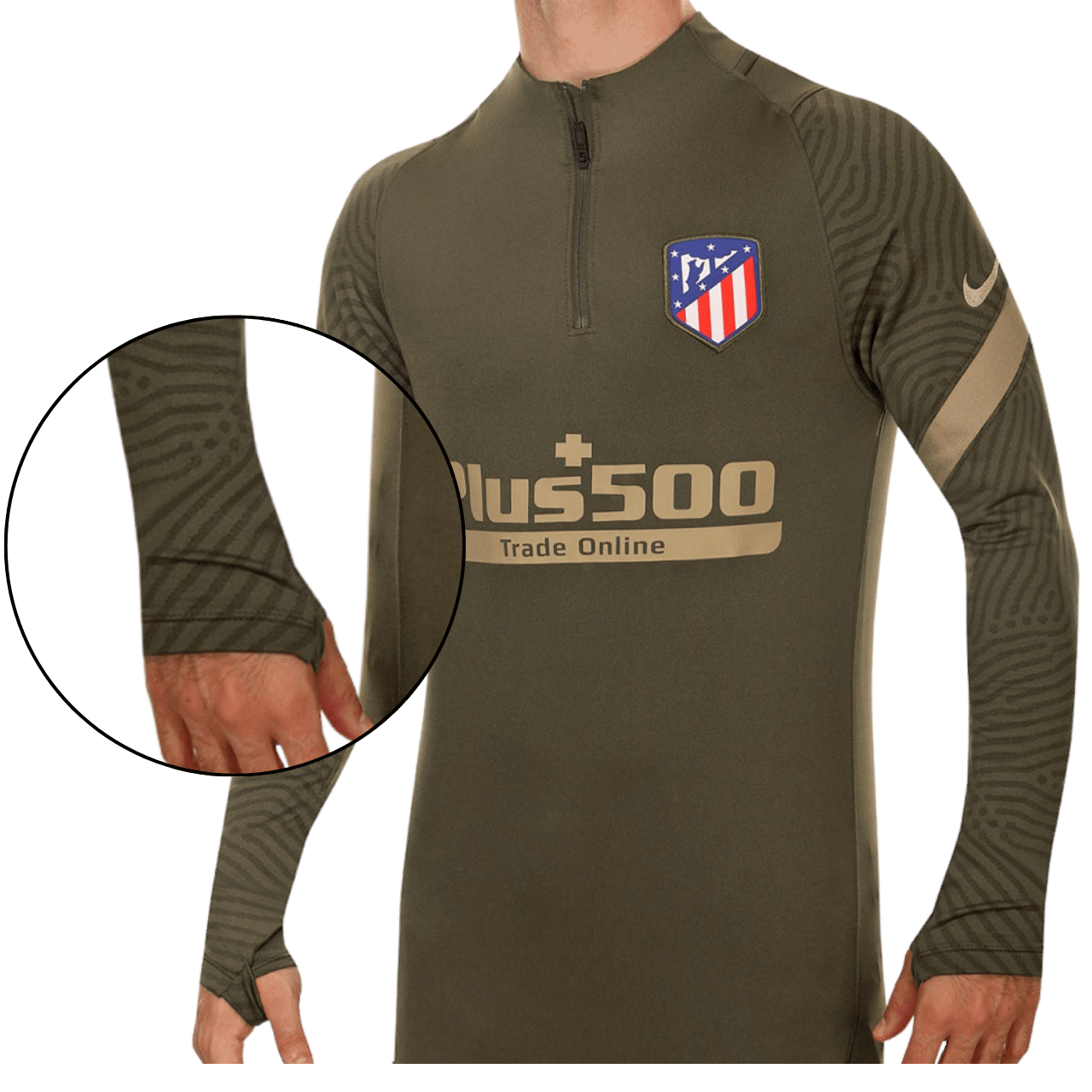 MOLDE DE COSTURA DIGITAL SUDADERA SUETER SWEATER ENTRENAMIENTO FUTBOL CUELLO ALTO NIKE CABALLERO