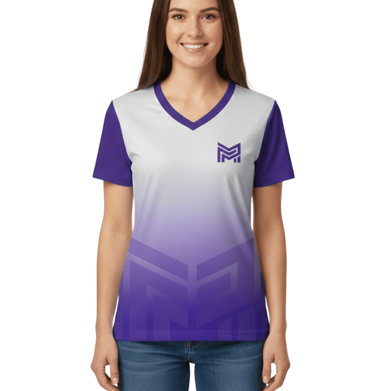 MOLDE CAMISETA PLAYERA MANGA CORTA CUELLO EN V PUBLICITARIA DAMA