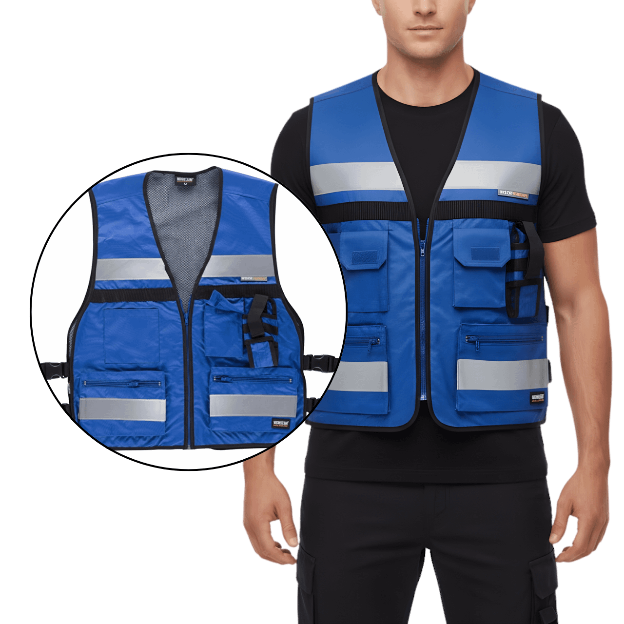 MOLDE DE COSTURA DIGITAL CHALECO REFLECTIVO DE TRABAJO CON INSTRUCCIONES