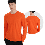 MOLDE CAMISETA PLAYERA ESTANDAR MANGA LARGA CUELLO EN V CABALLERO