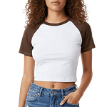 MOLDE DE COSTURA DIGITAL CROP TOP MANGA CORTA RAGLAN DAMA