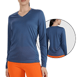 MOLDE CAMISETA PLAYERA ESTANDAR CUELLO EN V MANGA LARGA DAMA