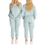 MOLDE DE COSTURA DIGITAL CONJUNTO SUETER SWEATER + JOGGIN CON BOLSILLOS LATERALES DAMA