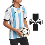 MOLDE DE COSTURA DIGITAL CAMISETA JERSEY FUTBOL CAMISETA MANGA CORTA ADIDAS ARGENTINA CABALLERO