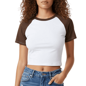 MOLDE DE COSTURA DIGITAL CROP TOP MANGA CORTA RAGLAN DAMA