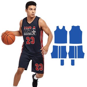 MOLDE DE COSTURA DIGITAL UNIFORME BASKETBALL CABALLERO CAMISA SHORT CON CORTES