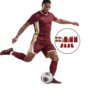 MOLDE DE COSTURA DIGITAL CONJUNTO UNIFORME CABALLERO FÚTBOL NIKE CAMISA CUELLO V REDONDO SHORT + DISEÑO GRATIS