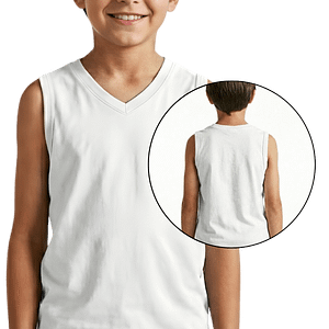 MOLDE DE COSTURA DIGITAL CAMISETA FRANELILLA SIN MANGAS CUELLO V NIÑO