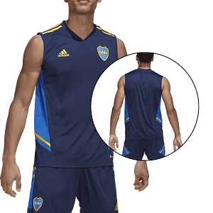 MOLDE DE COSTURA DIGITAL KIT CONJUNTO ENTRENAMIENTO SIN MANGAS BOCA JUNIOR CABALLERO