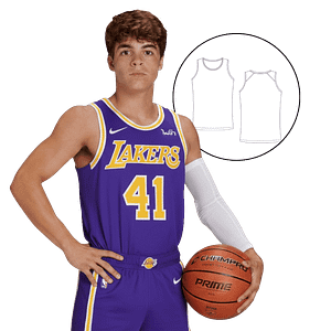 MOLDE DE COSTURA DIGITAL CAMISETA BASKETBALL NBA ESPALDA SWITCH  CUELLO REDONDO NIÑO