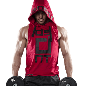 MOLDE DE COSTURA DIGITAL MUSCULOSA CON CAPUCHA GIMNASIO CABALLERO