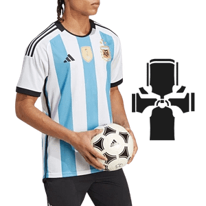 MOLDE DE COSTURA DIGITAL CAMISETA JERSEY FUTBOL CAMISETA MANGA CORTA ADIDAS ARGENTINA CABALLERO