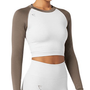 MOLDE DE COSTURA DIGITAL CROP TOP MANGA LARGA RAGLAN DAMA