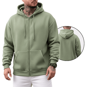 MOLDE DE COSTURA DIGITAL SUETER SWEATER HOODIE CON CIERRE CABALLERO